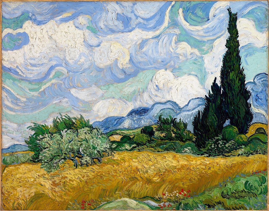 Wheat Field with Cypresses by Vincent van Gogh, 1889